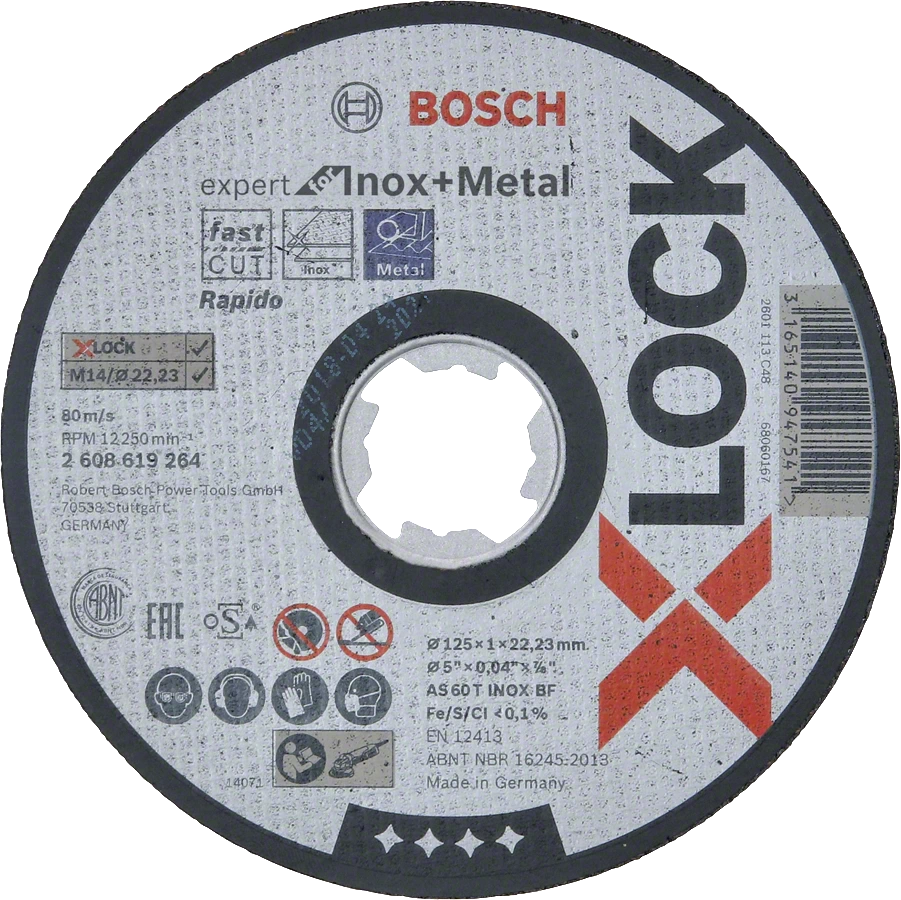 Круг отрезной Bosch X-LOCK Expert for Metal & Inox по металлу 125х1х22.2мм 2608619264 Bosch от магазина Tehnorama