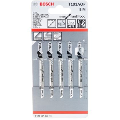 товар Пилки по дереву Bosch T101AOF 5шт BIM 2608634233 Bosch магазин Tehnorama (официальный дистрибьютор Bosch в России)