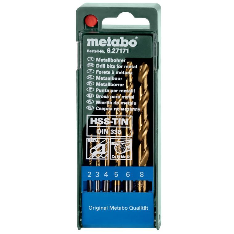 Набор сверл Metabo по металлу 2-8мм HSS-TiN 6шт 627171000 Metabo от магазина Tehnorama