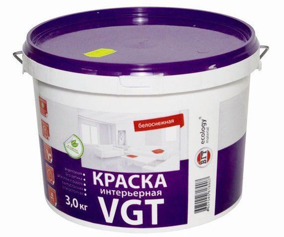 Краска водно-дисперсная для потолков VGT белоснежная 3кг 13741 VGT от магазина Tehnorama
