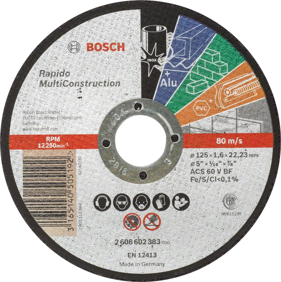 Круг отрезной Bosch Multiconstruct Rapido 125х1.6х22мм 2608602383 Bosch от магазина Tehnorama