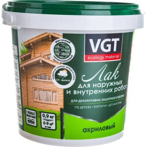 Лак акриловый VGT матовый 0.9кг 23836 VGT от магазина Tehnorama