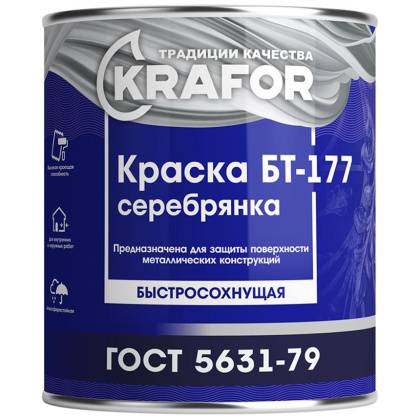 товар Краска БТ-177 Krafor серебрянка 1л 48423 Krafor магазин Tehnorama (официальный дистрибьютор Krafor в России)