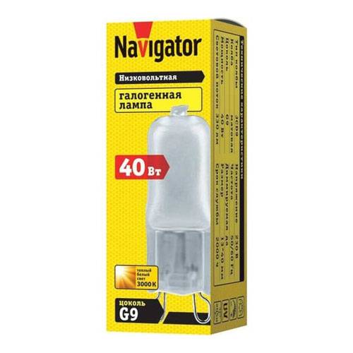 Лампа галогенная Navigator КГМ 40Вт 220В G9 капсульная матовая 94232 NH-JCD9 Navigator от магазина Tehnorama