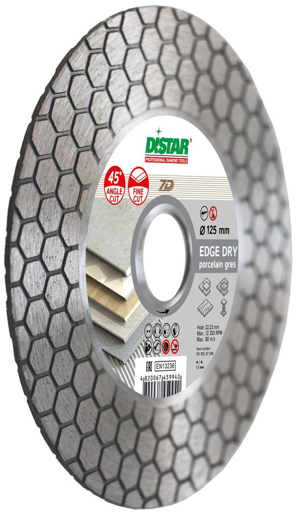 Диск алмазный Distar Edge Dry 1A1R по керамограниту и керамике 125x1.6x22.2мм 11115537010 Distar от магазина Tehnorama