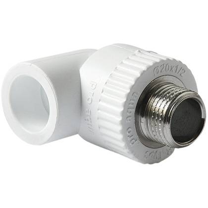 товар Уголок комбинированный Pro Aqua PP-R наружная резьба Ø20х3/4" белый PA27010P Pro Aqua магазин Tehnorama (официальный дистрибьютор Pro Aqua в России)