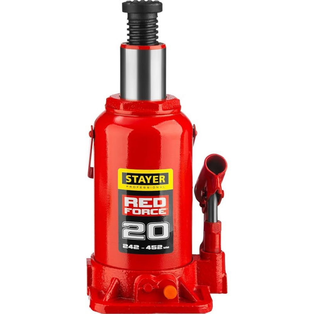 Домкрат Stayer Red Force гидравлический бутылочный 242-452мм 20т 43160-20_z01 Stayer от магазина Tehnorama