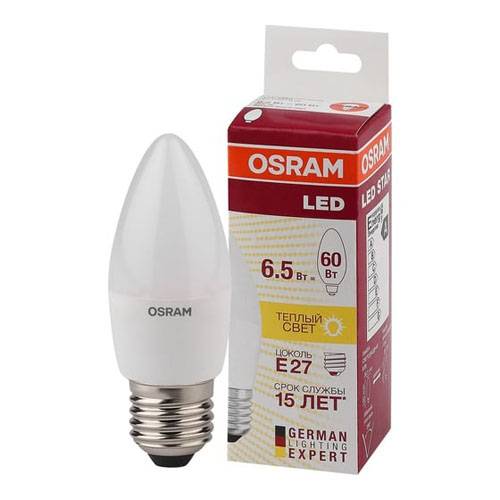 Лампа светодиодная Osram 65Вт Е27 теплый свет свеча 4058075134232 Osram от магазина Tehnorama