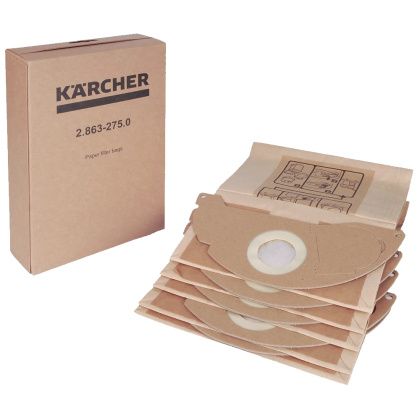 товар Мешок для пылесоса Karcher 5шт WD 2 brown 2.863-275.0 Karcher магазин Tehnorama (официальный дистрибьютор Karcher в России)