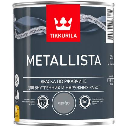 товар Краска для металла Tikkurila Metallista серебряная гладкая 0.9л 203643 Tikkurila магазин Tehnorama (официальный дистрибьютор Tikkurila в России)