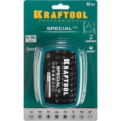 товар Набор бит Kraftool Expert X-Drive 32шт 26065-H32 Kraftool магазин Tehnorama (официальный дистрибьютор Kraftool в России)