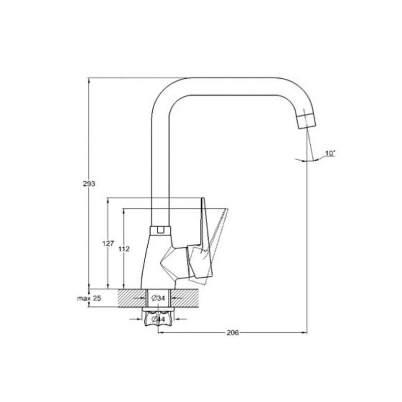 Смеситель для кухни G-lauf ZOP4-A045 293х206мм 35мм ZOP4-A045 G-Lauf от магазина Tehnorama