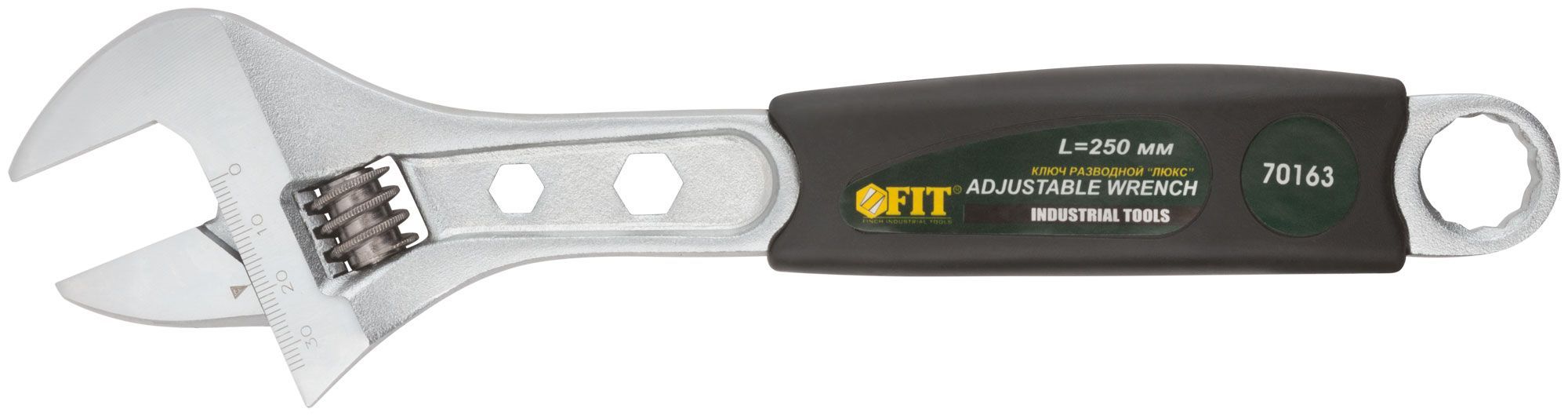 Ключ разводной "Люкс", шкала, увелич.захват, прорезин.ручка  250 мм ( 36 мм ) F70163 FIT от магазина Tehnorama