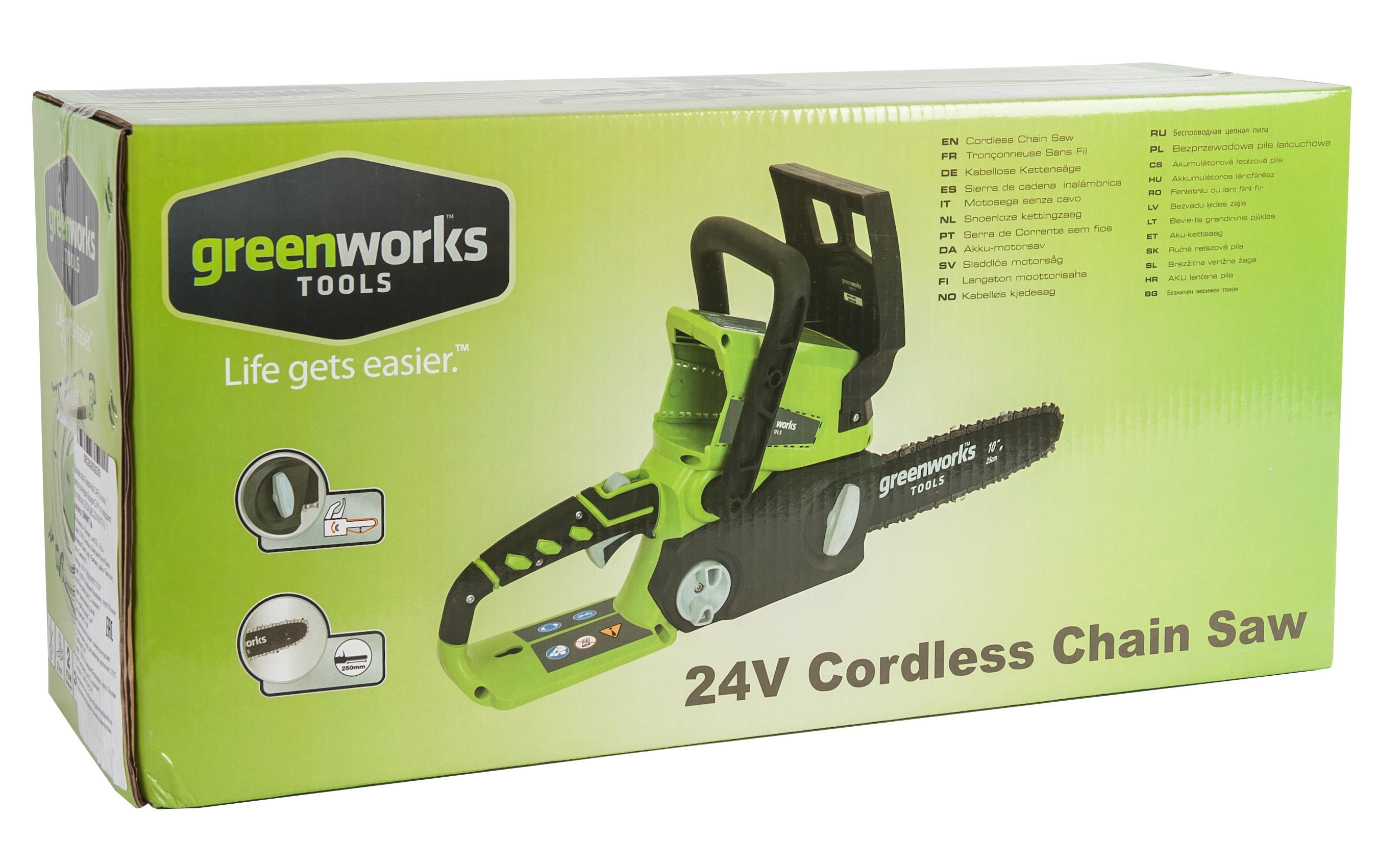 Аккумуляторная цепная пила Greenworks G24CS25 без аккумулятора и з/у 2000007 Greenworks от магазина Tehnorama
