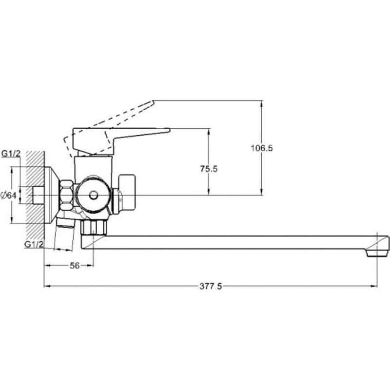 Смеситель для ванны G-lauf NUD7-A045KH 320мм 35мм NUD7-A045KH G-Lauf от магазина Tehnorama