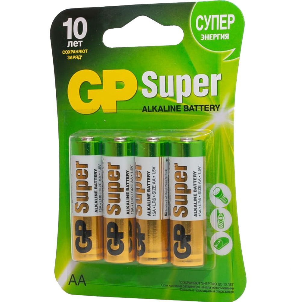 Батарейка GP Super 15A LR6/316 4 шт 497748 GP от магазина Tehnorama