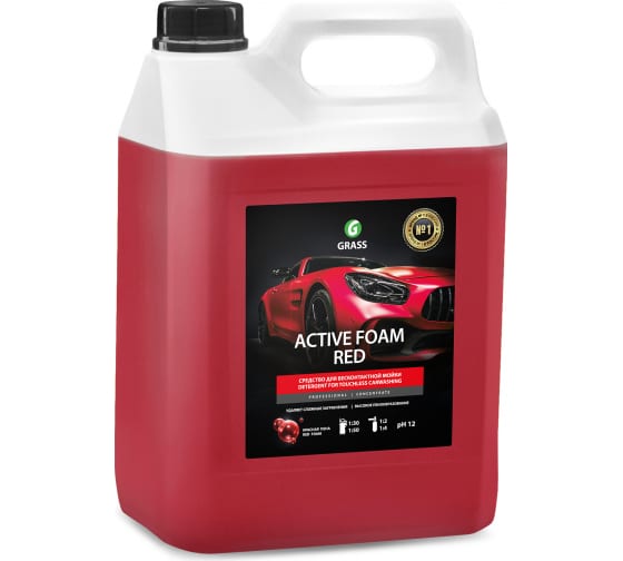 Автошампунь Grass "Active Foam Red" красная пена для бесконтактной мойки 5.8кг 800002 Grass от магазина Tehnorama