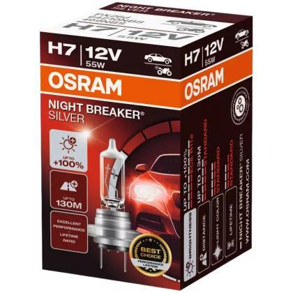 товар Лампа автомобильная галогенная Osram Night Breaker Silver H7 12V 55W PX26d 64210NBS Osram магазин Tehnorama (официальный дистрибьютор Osram в России)