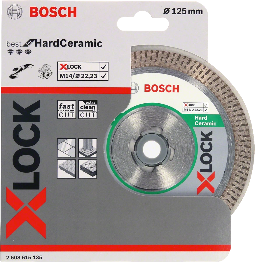 Диск алмазный Bosch 125х22.2 мм Best for Hard Ceramic X-LOCK 2608615135 Bosch от магазина Tehnorama
