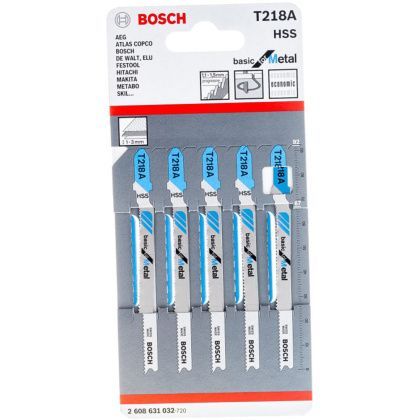 товар Пилки по металлу Bosch Т218А 5шт HSS 2608631032 Bosch магазин Tehnorama (официальный дистрибьютор Bosch в России)