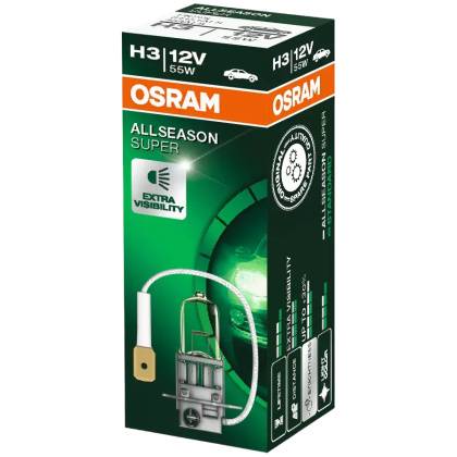 товар Лампа автомобильная галогенная Osram Allseason H3 12V 55W PK22s 64151ALS Osram магазин Tehnorama (официальный дистрибьютор Osram в России)