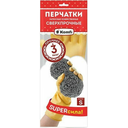 товар Перчатки хозяйственные Komfi латексные сверхпрочные S PLSHS1 Komfi магазин Tehnorama (официальный дистрибьютор Komfi в России)