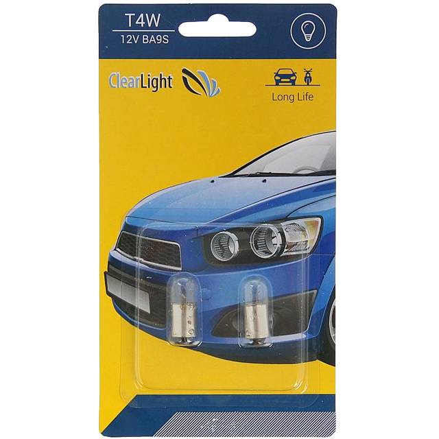 Лампа автомобильная сигнальная ClearLight T4W 12V BA9S 2шт CL-T4W-12V 2B ClearLight от магазина Tehnorama