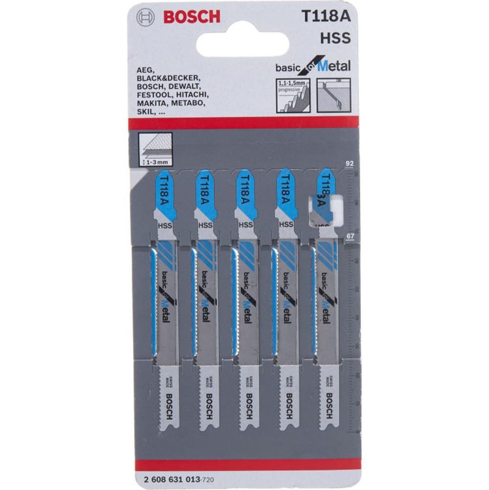 Пилки по металлу Bosch Т118A 5шт HSS 2608631013 Bosch от магазина Tehnorama