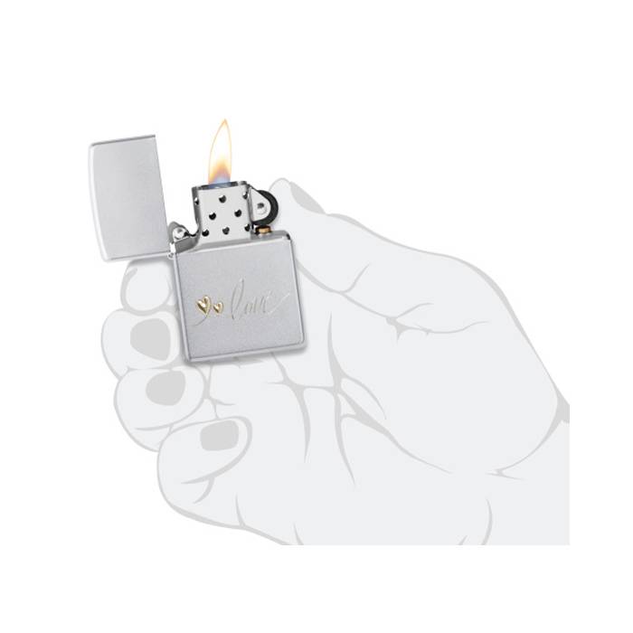 Зажигалка Zippo Love Design с покрытием Satin Chrome 48725 Zippo от магазина Tehnorama