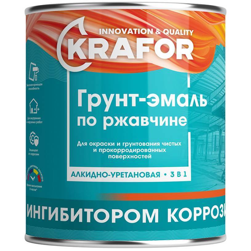 Грунт-эмаль по ржавчине Krafor шоколадная 5.5кг 26700 Krafor от магазина Tehnorama