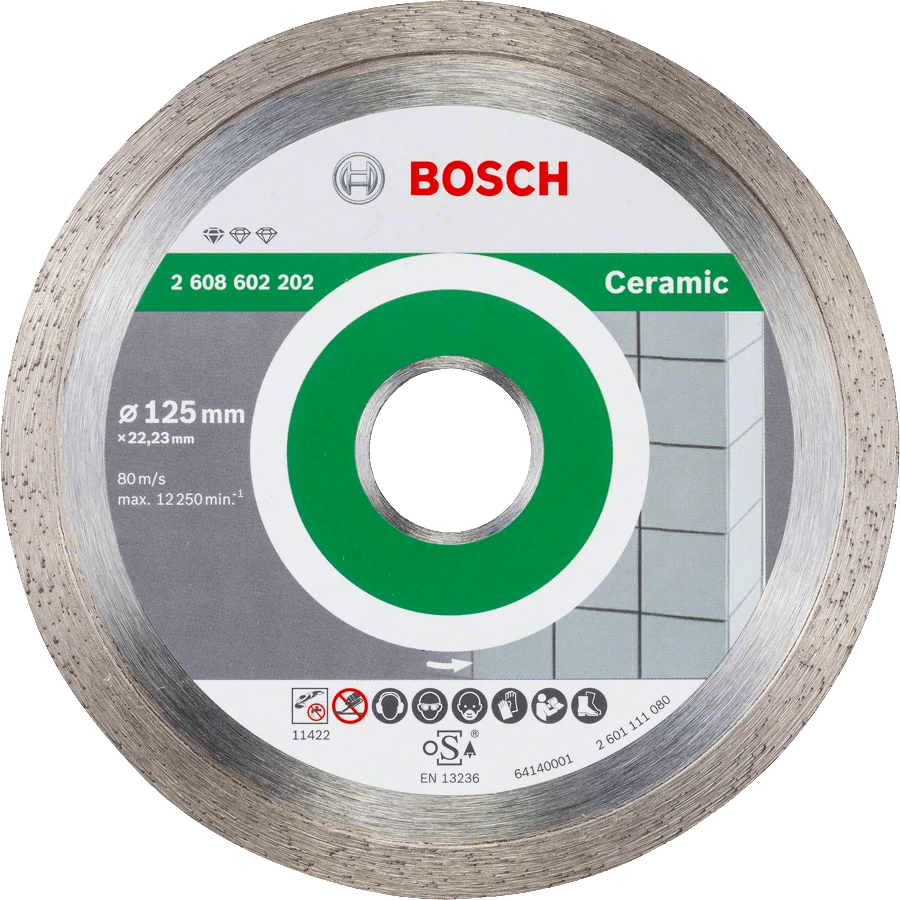 товар Алмазный диск отрезной по керамической плитке Bosch standart for Ceramic 125х22.2 мм 2608602202 Bosch магазин Tehnorama (официальный дистрибьютор Bosch в России)