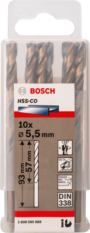 Сверло Bosch Standart по металлу 5.5х57/93мм HSS-Co 10шт 2608585888 Bosch от магазина Tehnorama