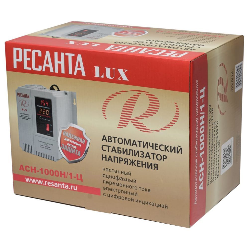 Стабилизатор напряжения Ресанта АСН-1000 Н/1-Ц Lux 63/6/14 Ресанта от магазина Tehnorama