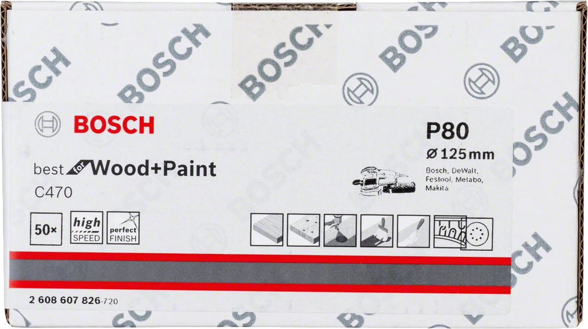 Шлифовальный круг липучка Bosch 125мм К80 1шт/50 2608607826 Bosch от магазина Tehnorama
