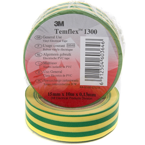 Изолента Temflex ПВХ 15мм х 10м желто-зеленая Temflex™ 1300 ж/з 3M от магазина Tehnorama
