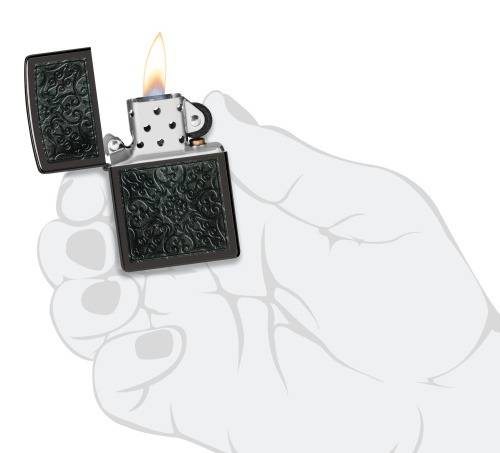 Зажигалка Zippo Pattern High Polish Black черная 48961 Zippo от магазина Tehnorama