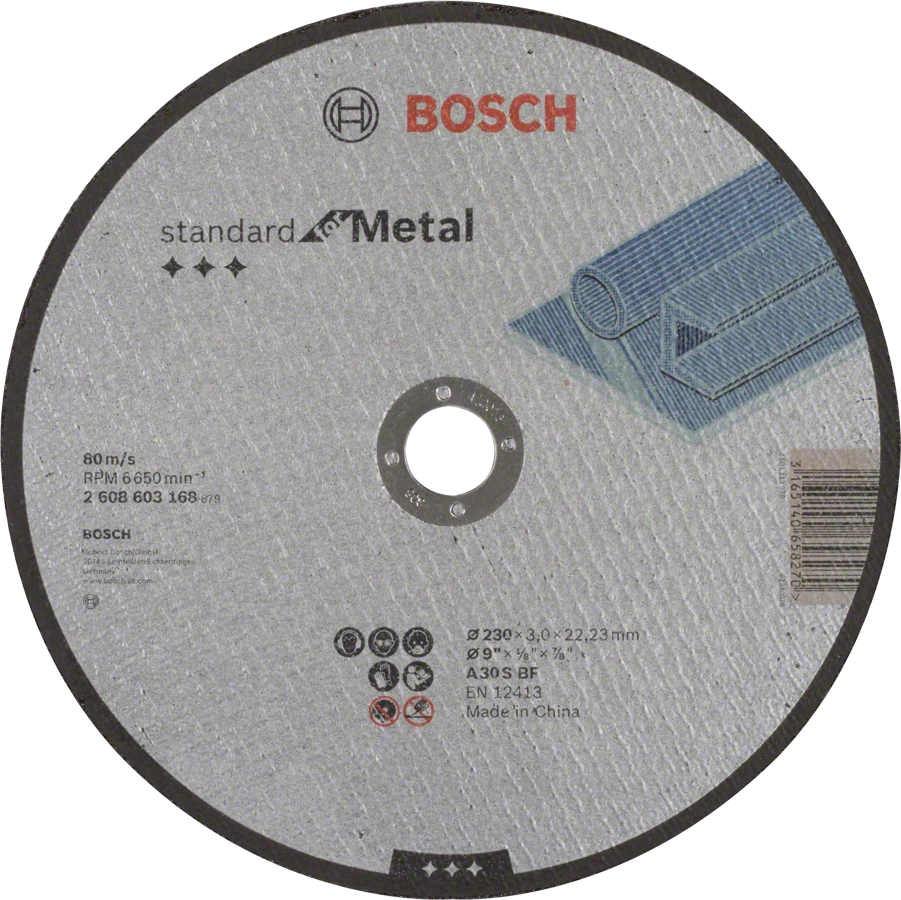 Круг отрезной Bosch Standard for Metal по металлу 230х3х22мм 2608603168 Bosch от магазина Tehnorama