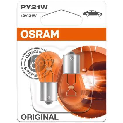 товар Лампа автомобильная накаливания Osram PY21W 12V 21W BAU15s 2шт 7507-02B Osram магазин Tehnorama (официальный дистрибьютор Osram в России)