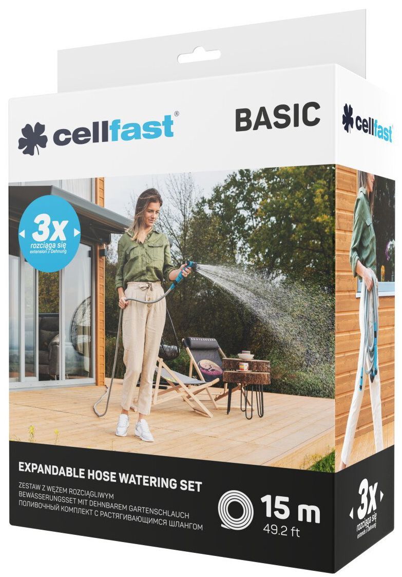 Комплект для полива Cellfast шланг растягивающийся Basic 15м 19-046 Cellfast от магазина Tehnorama
