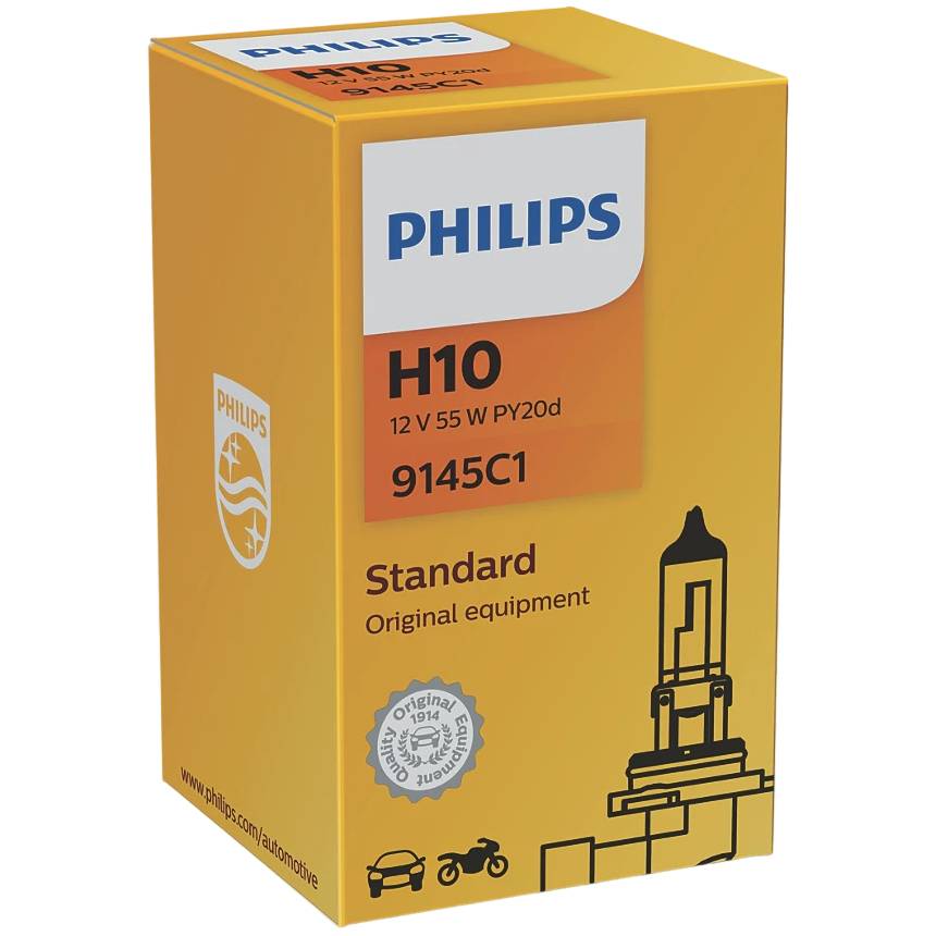 Лампа автомобильная галогенная Philips H10 12V 45W PY20d 9145C1 Philips от магазина Tehnorama