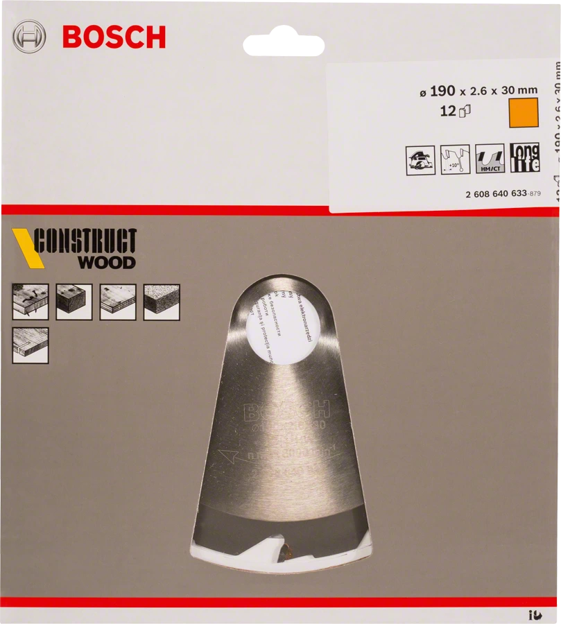 Диск пильный Bosch 190х30 12з construct 2608640633 Bosch от магазина Tehnorama