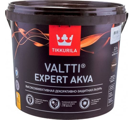 Пропитка Tikkurila valtti expert akva палисандр 2.7л 1 48446 Tikkurila от магазина Tehnorama