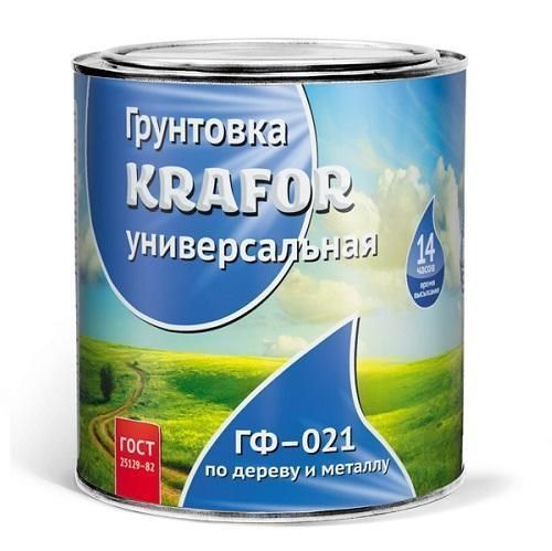 Грунт Krafor гф-021 серый 0.8кг 26308 Krafor от магазина Tehnorama