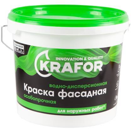 товар Краска водно-дисперсионная фасадная Krafor особопрочная 6.5кг 26951 Krafor магазин Tehnorama (официальный дистрибьютор Krafor в России)