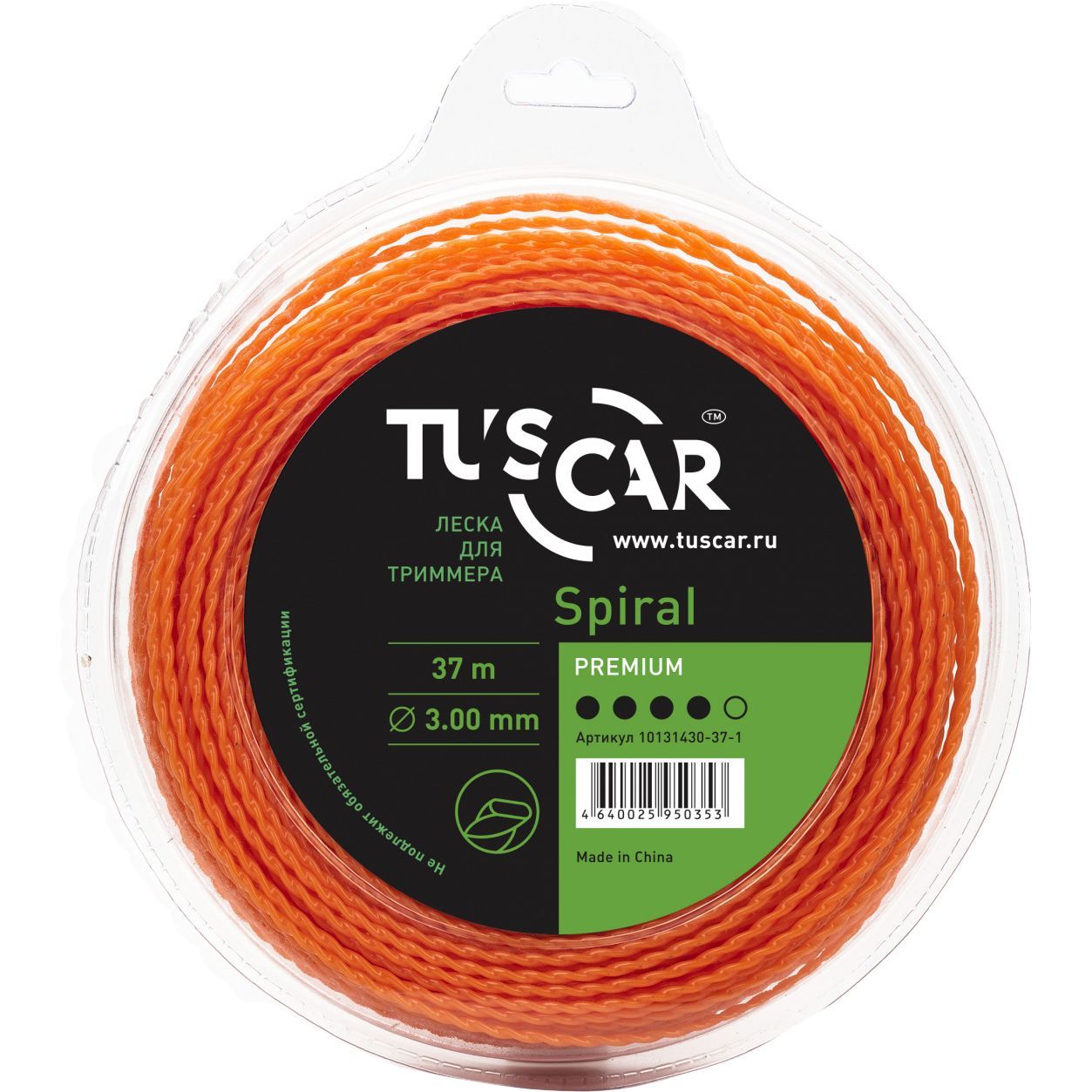 Корд триммерный Tuscar Spiral Preмiuм 3мм 37м 10131430-37-1 Tuscar от магазина Tehnorama