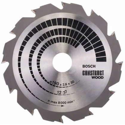 товар Диск пильный Bosch 190х30 12з construct 2608640633 Bosch магазин Tehnorama (официальный дистрибьютор Bosch в России)