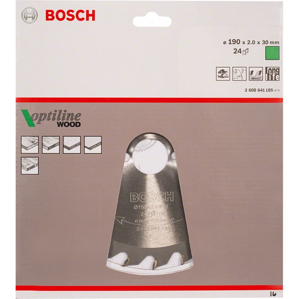 Диск пильный Bosch 190х30 24з optiline тонкий 2608641185 Bosch от магазина Tehnorama