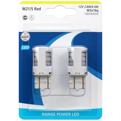 товар Лампа автомобильная светодиодная Narva Range Power W21/5W 12V 2.8W W3x16q 2шт красная 18009 Narva магазин Tehnorama (официальный дистрибьютор Narva в России)