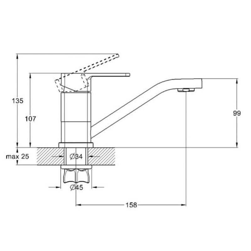 Смеситель для кухни G-lauf GOR4-B058KB 107х158мм 35мм GOR4-B058KB G-Lauf от магазина Tehnorama