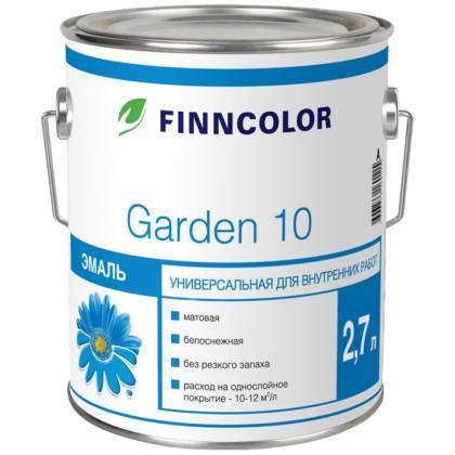 товар Эмаль алкидная Finncolor Garden 10 белоснежная матовая 2.7л 22980 Finncolor магазин Tehnorama (официальный дистрибьютор Finncolor в России)